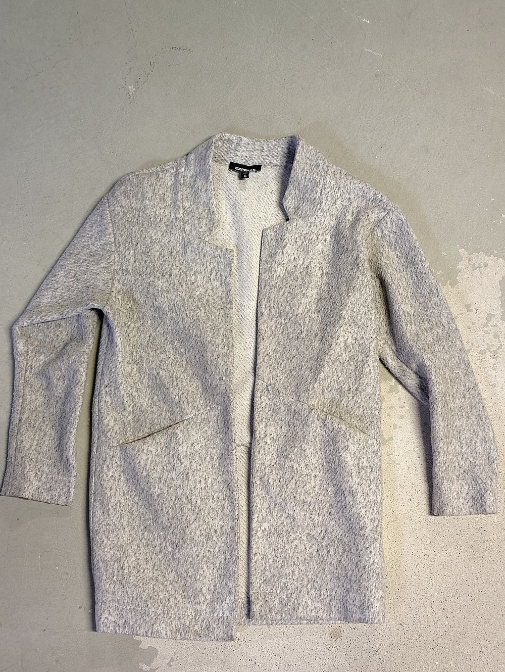 Express Light Gray Open-Front Blazer Jacket